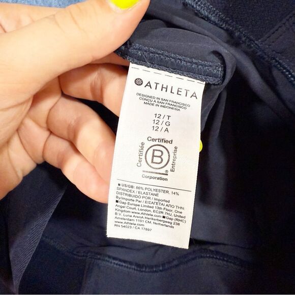 Athleta Navy High Rise Cargo Pants Workout Casual Size 12 Tall - Picture 7 of 7